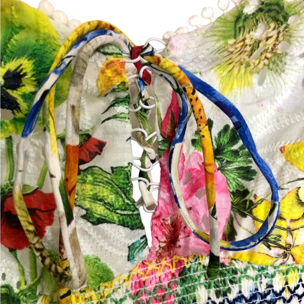 Alice + Olivia White Floral Mini Dress with Multicolor Blooms - Picture 8 of 11